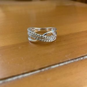 Itsy Bitsy silver and cubic zirconia ring